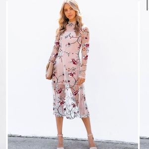 Vici Dolls Heartstrings floral embroidery mini dress